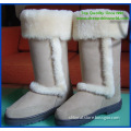 high heel sheepskin boots